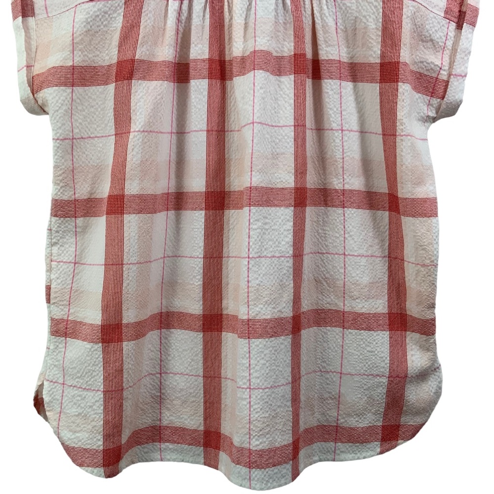 ♻️DONATED 4-30-26♻️ Ann Taylor LOFT Short Sleeve 3/4 Button Down Popover Top - Picture 7 of 11